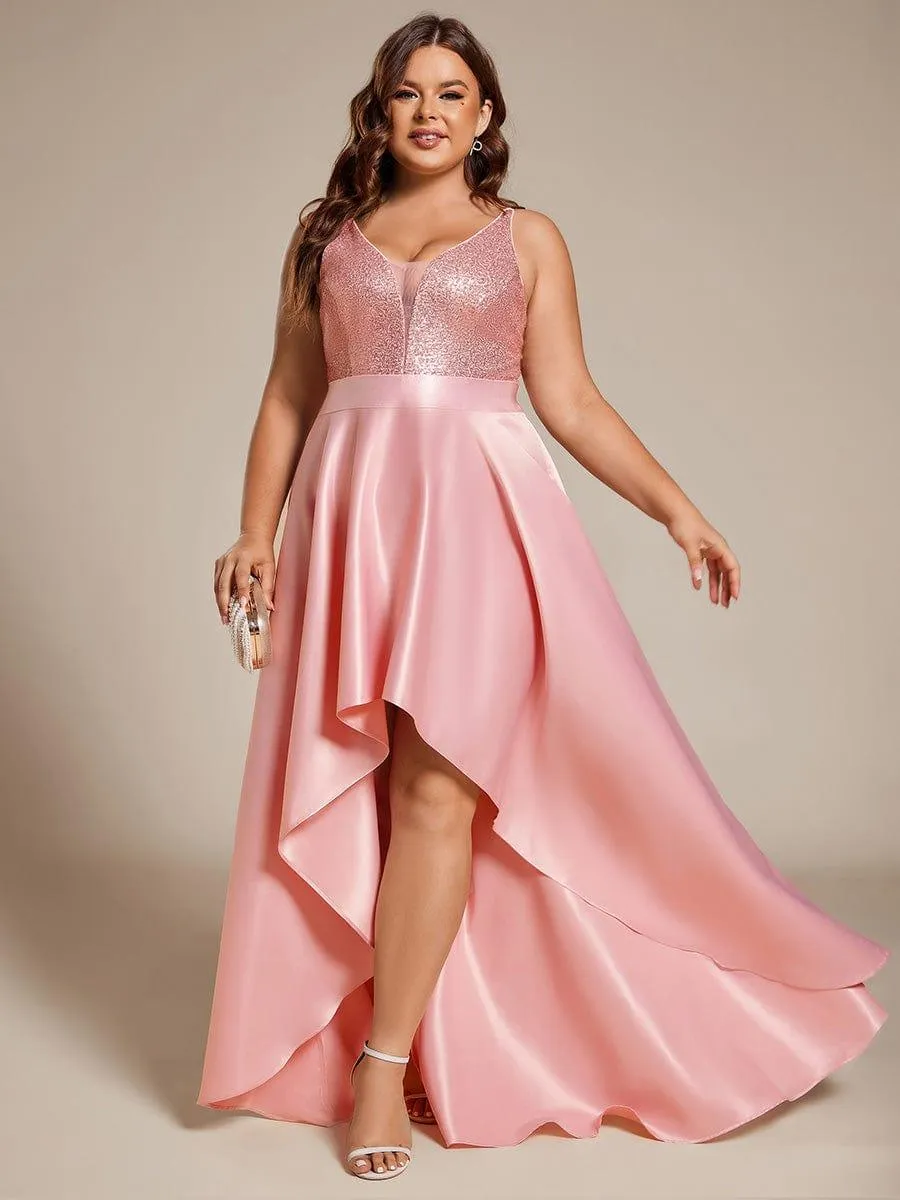 Janis | Sparkly Bodice High Low Prom Dresses for Women