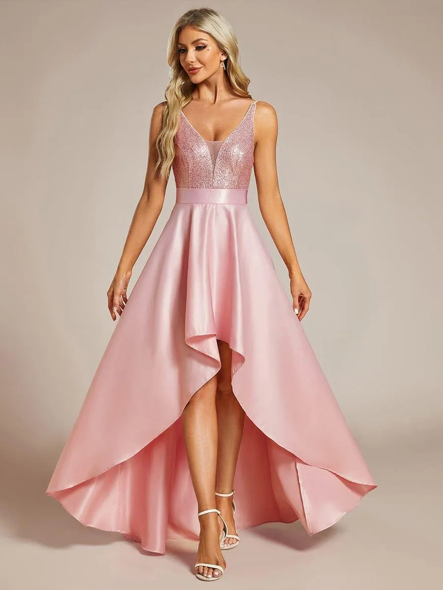 Janis | Sparkly Bodice High Low Prom Dresses for Women