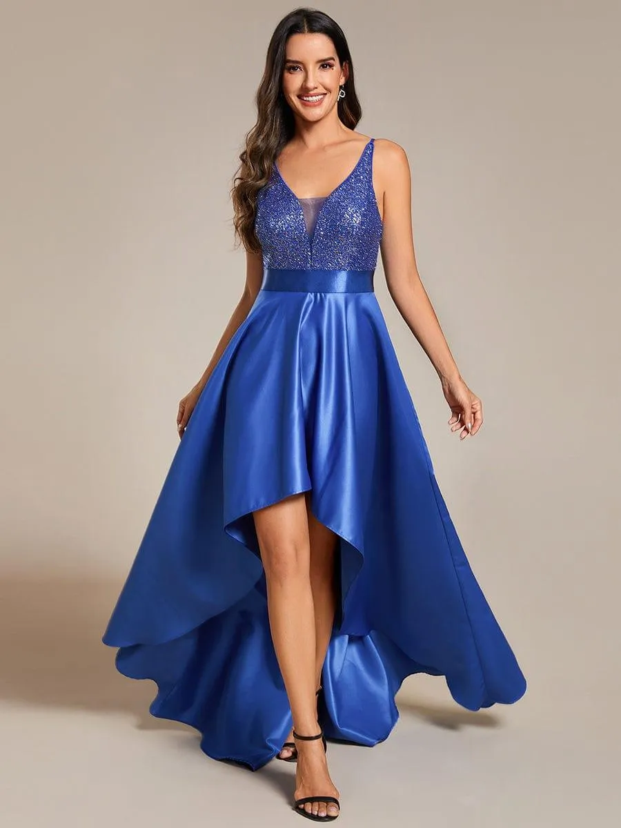 Janis | Sparkly Bodice High Low Prom Dresses for Women