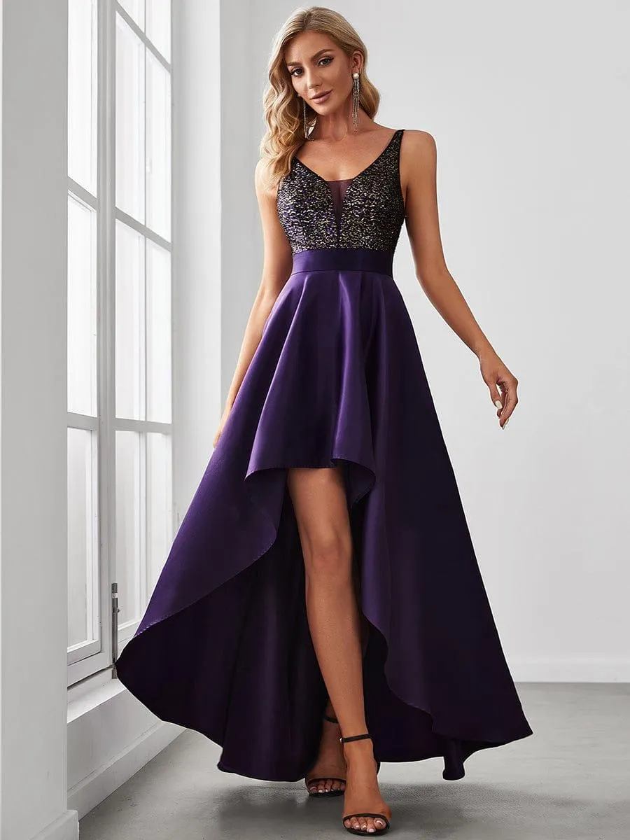 Janis | Sparkly Bodice High Low Prom Dresses for Women
