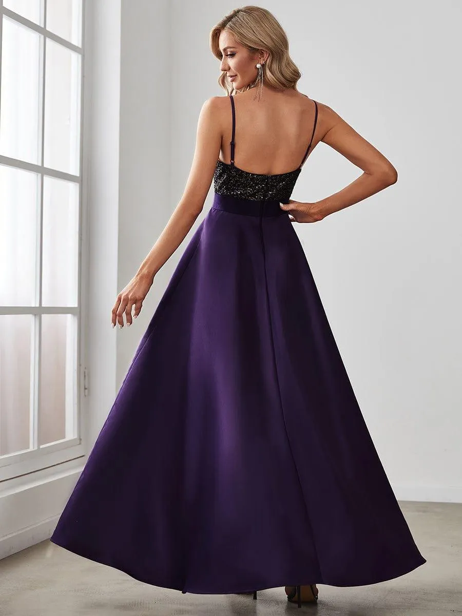 Janis | Sparkly Bodice High Low Prom Dresses for Women
