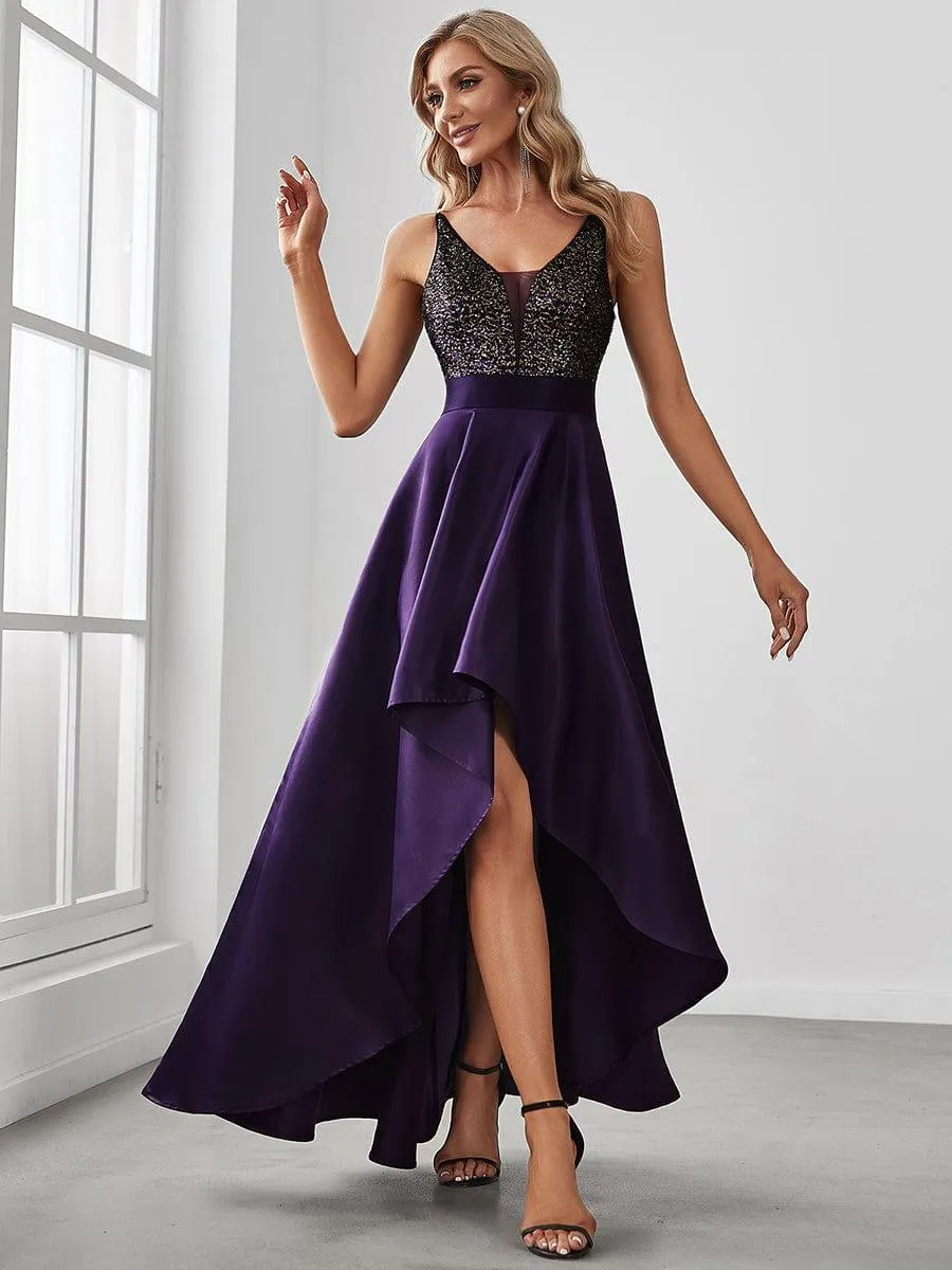 Janis | Sparkly Bodice High Low Prom Dresses for Women
