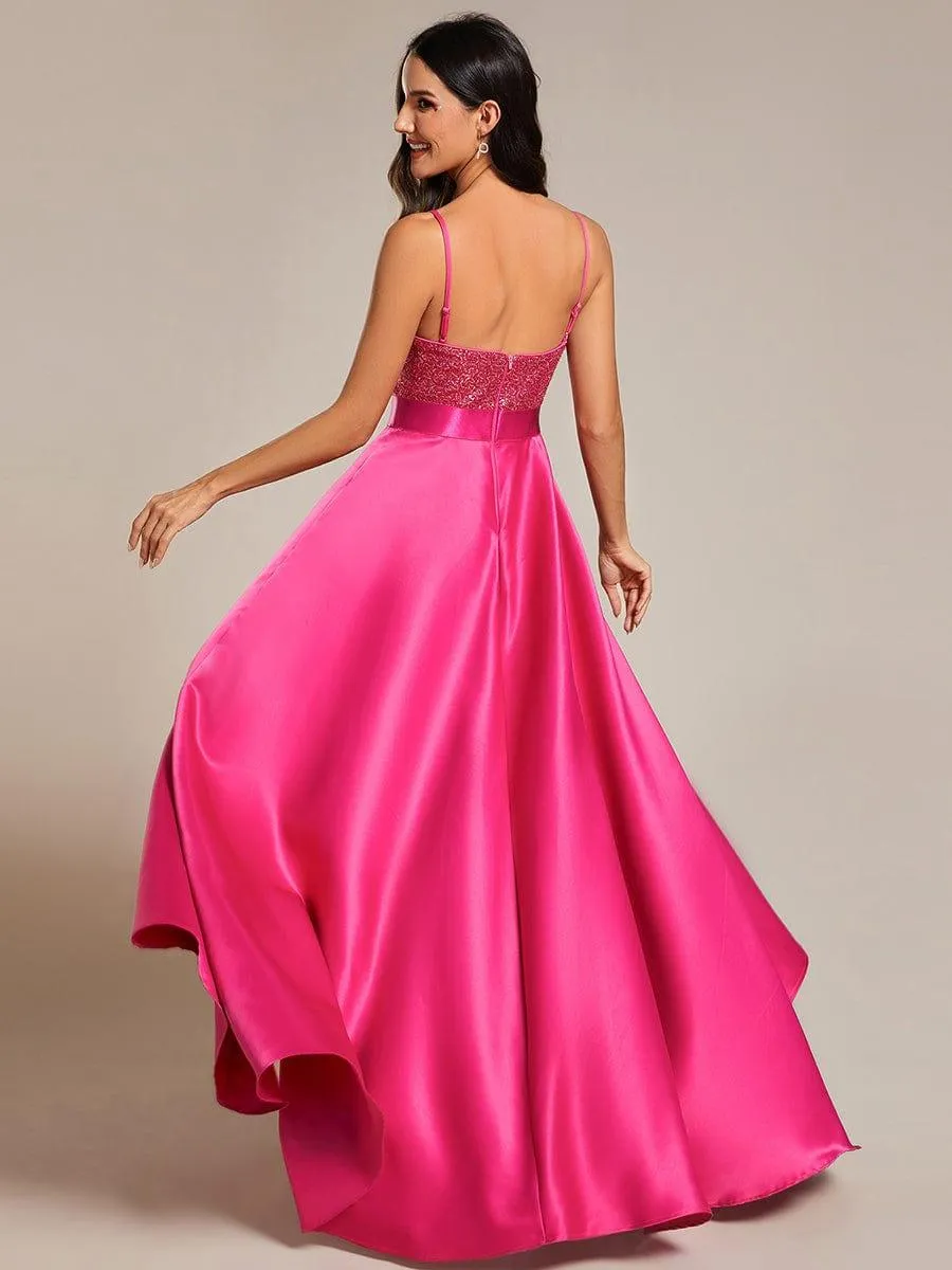 Janis | Sparkly Bodice High Low Prom Dresses for Women