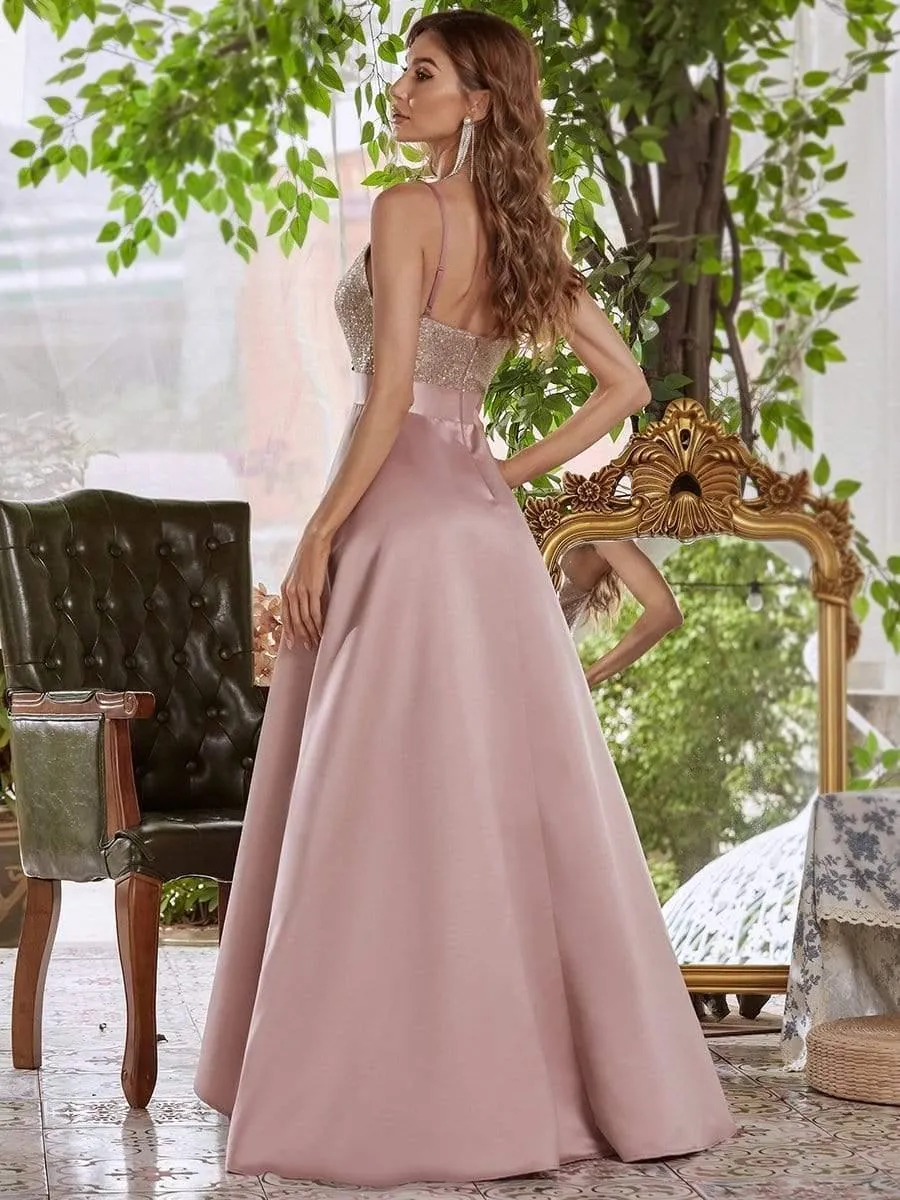 Janis | Sparkly Bodice High Low Prom Dresses for Women