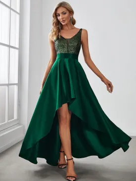 Janis | Sparkly Bodice High Low Prom Dresses for Women