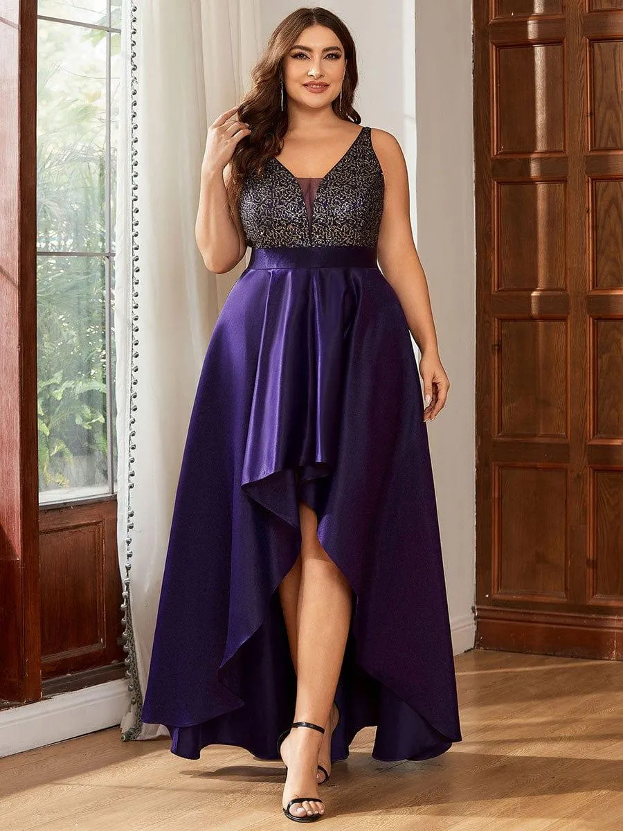 Janis | Sparkly Bodice High Low Prom Dresses for Women