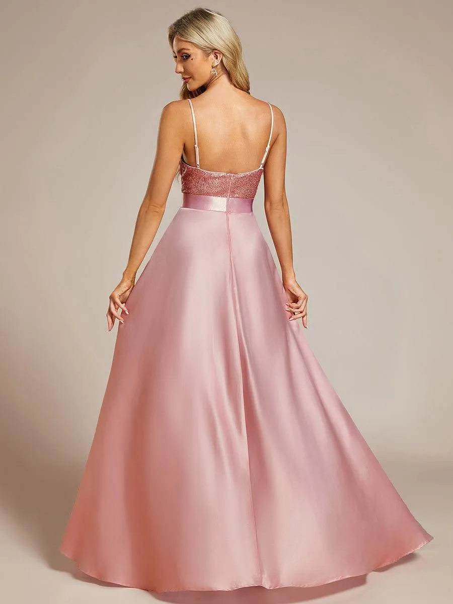 Janis | Sparkly Bodice High Low Prom Dresses for Women