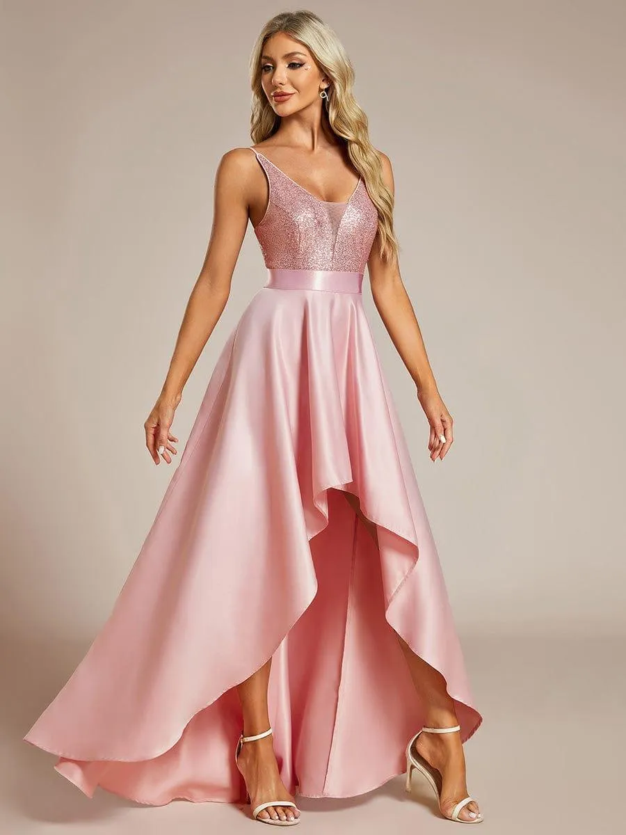 Janis | Sparkly Bodice High Low Prom Dresses for Women