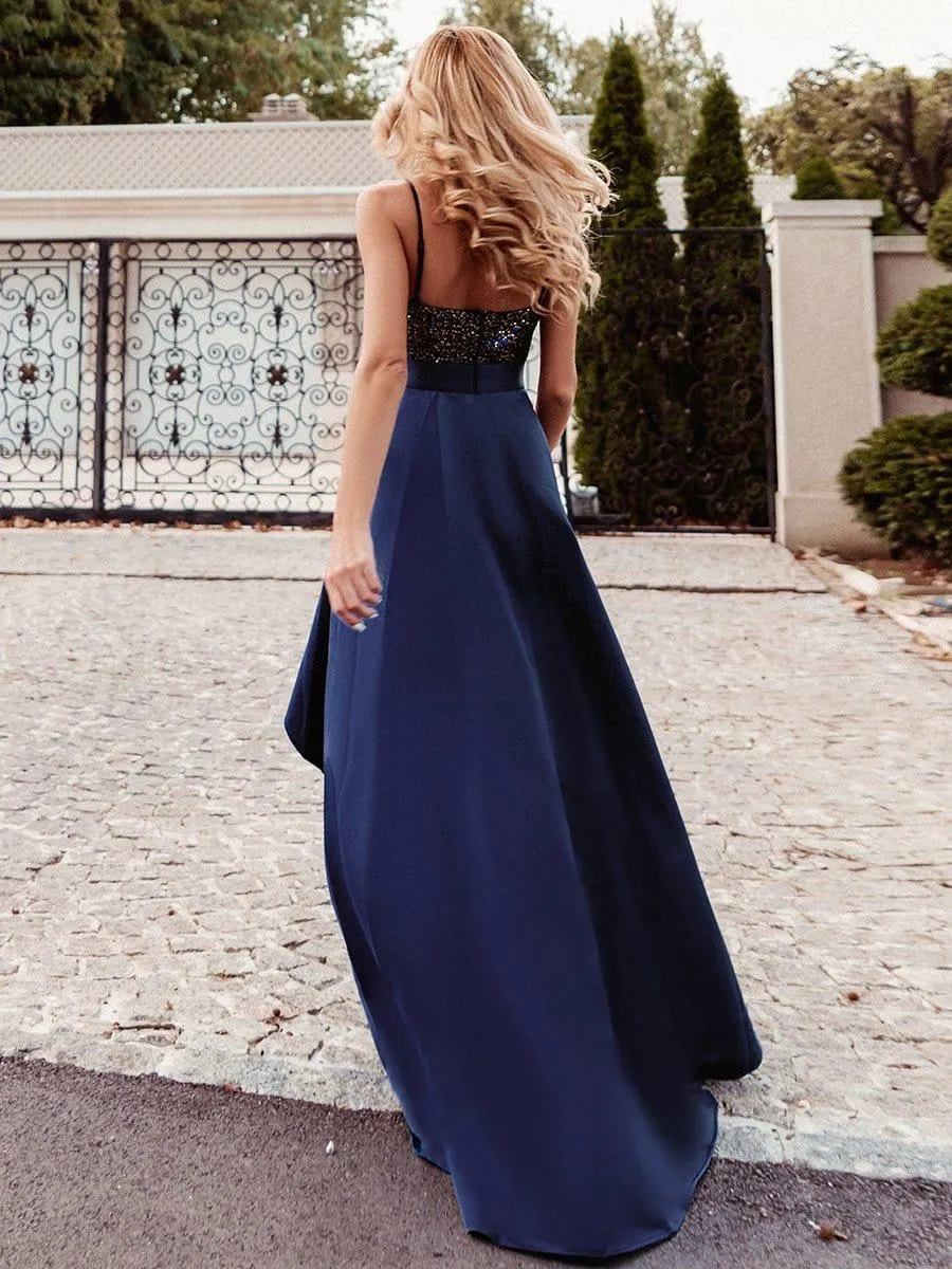 Janis | Sparkly Bodice High Low Prom Dresses for Women
