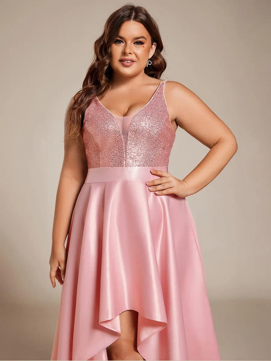 Janis | Sparkly Bodice High Low Prom Dresses for Women