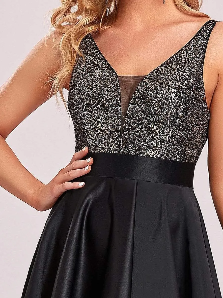 Janis | Sparkly Bodice High Low Prom Dresses for Women