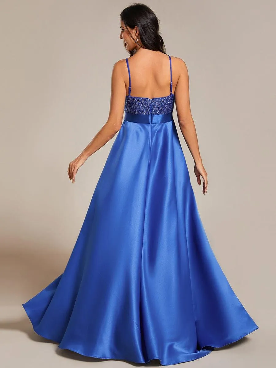 Janis | Sparkly Bodice High Low Prom Dresses for Women
