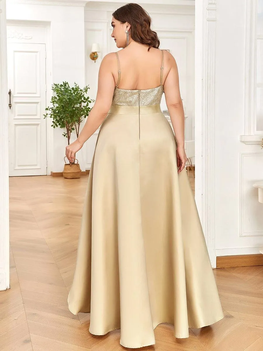 Janis | Sparkly Bodice High Low Prom Dresses for Women