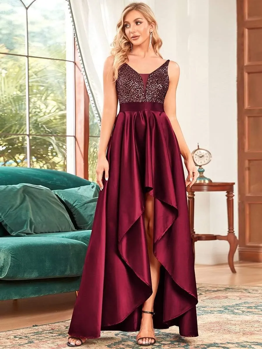 Janis | Sparkly Bodice High Low Prom Dresses for Women