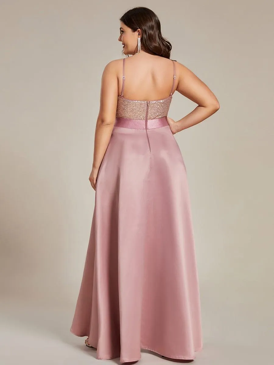 Janis | Sparkly Bodice High Low Prom Dresses for Women
