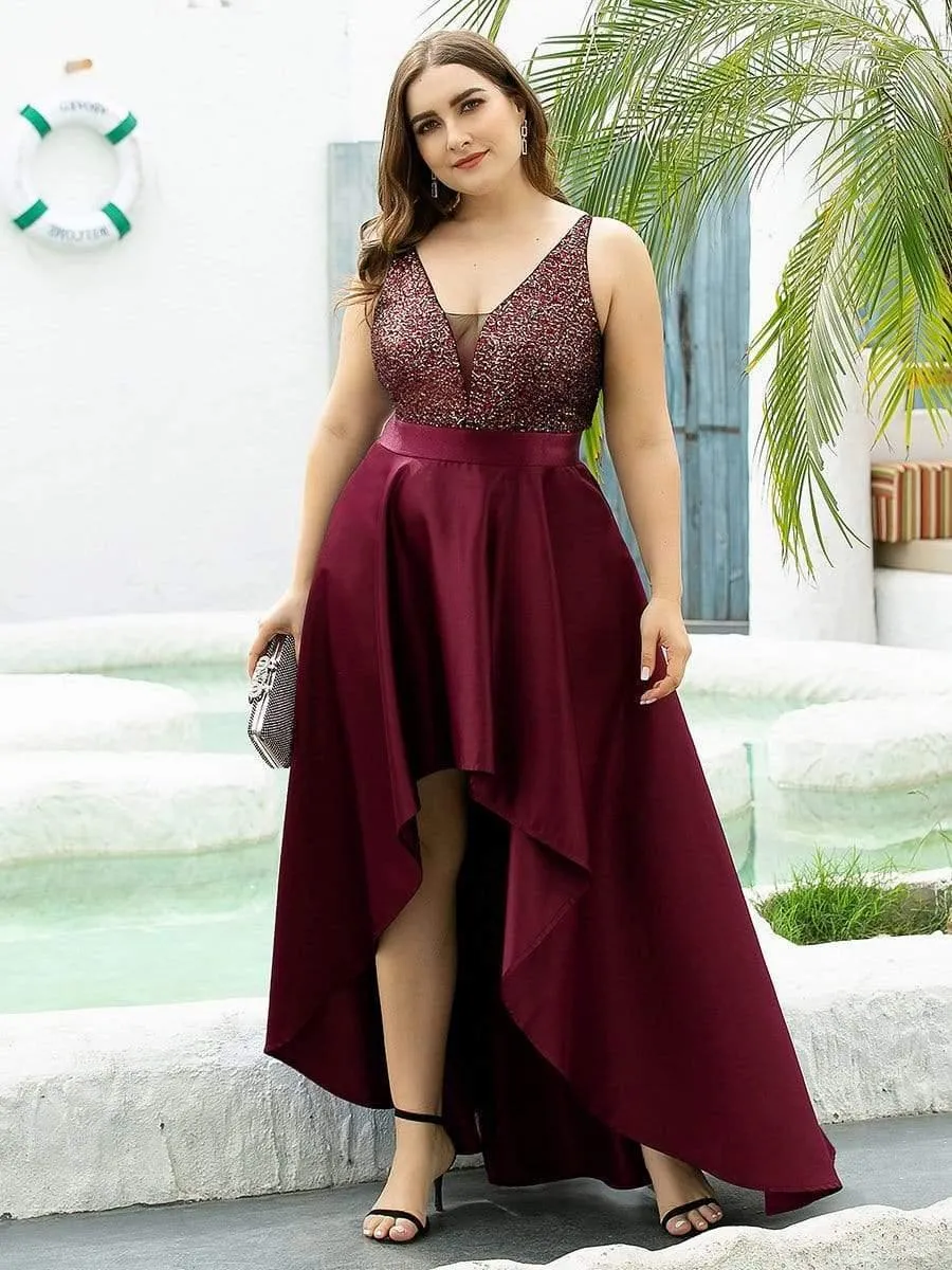 Janis | Sparkly Bodice High Low Prom Dresses for Women
