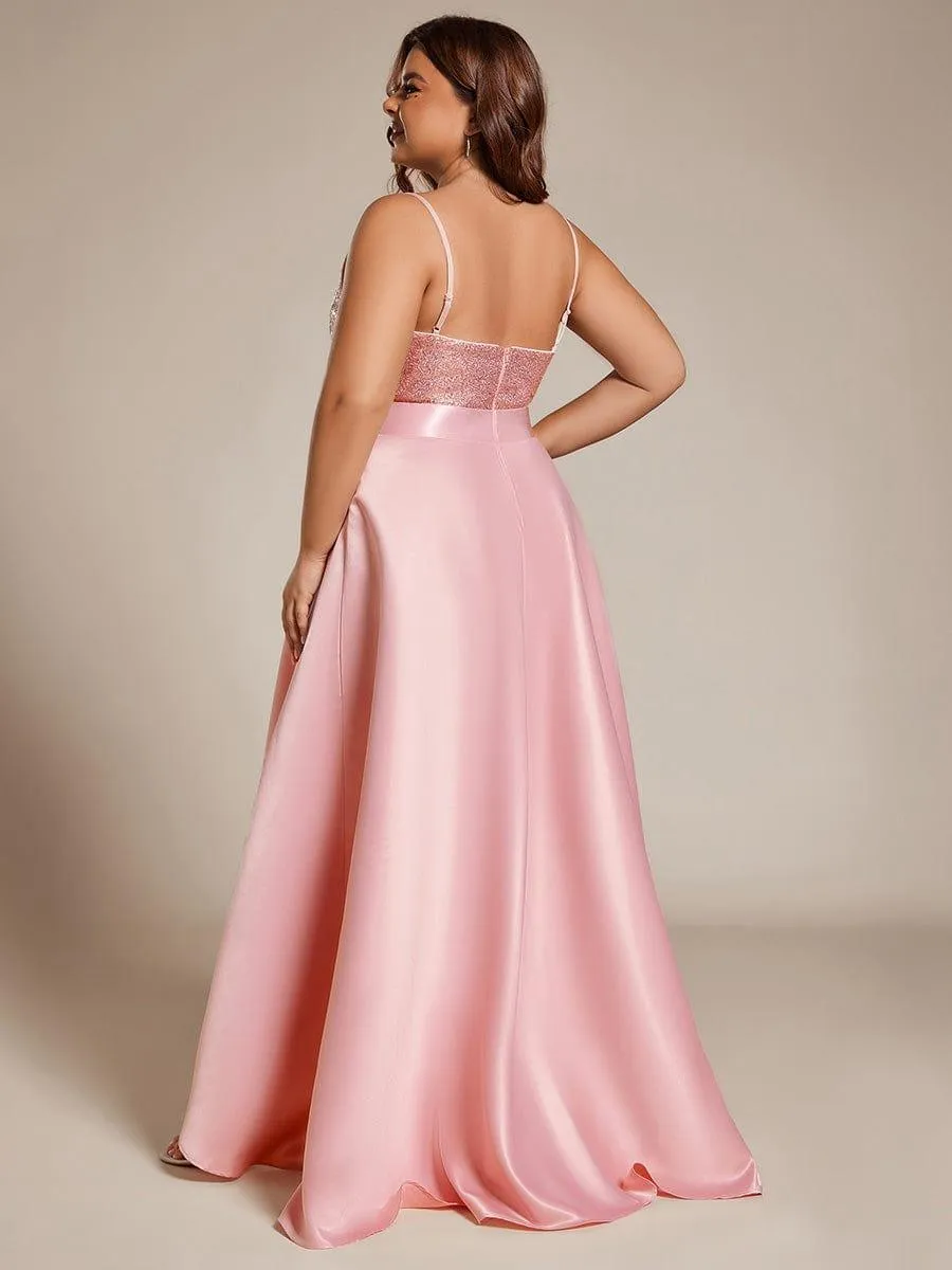 Janis | Sparkly Bodice High Low Prom Dresses for Women