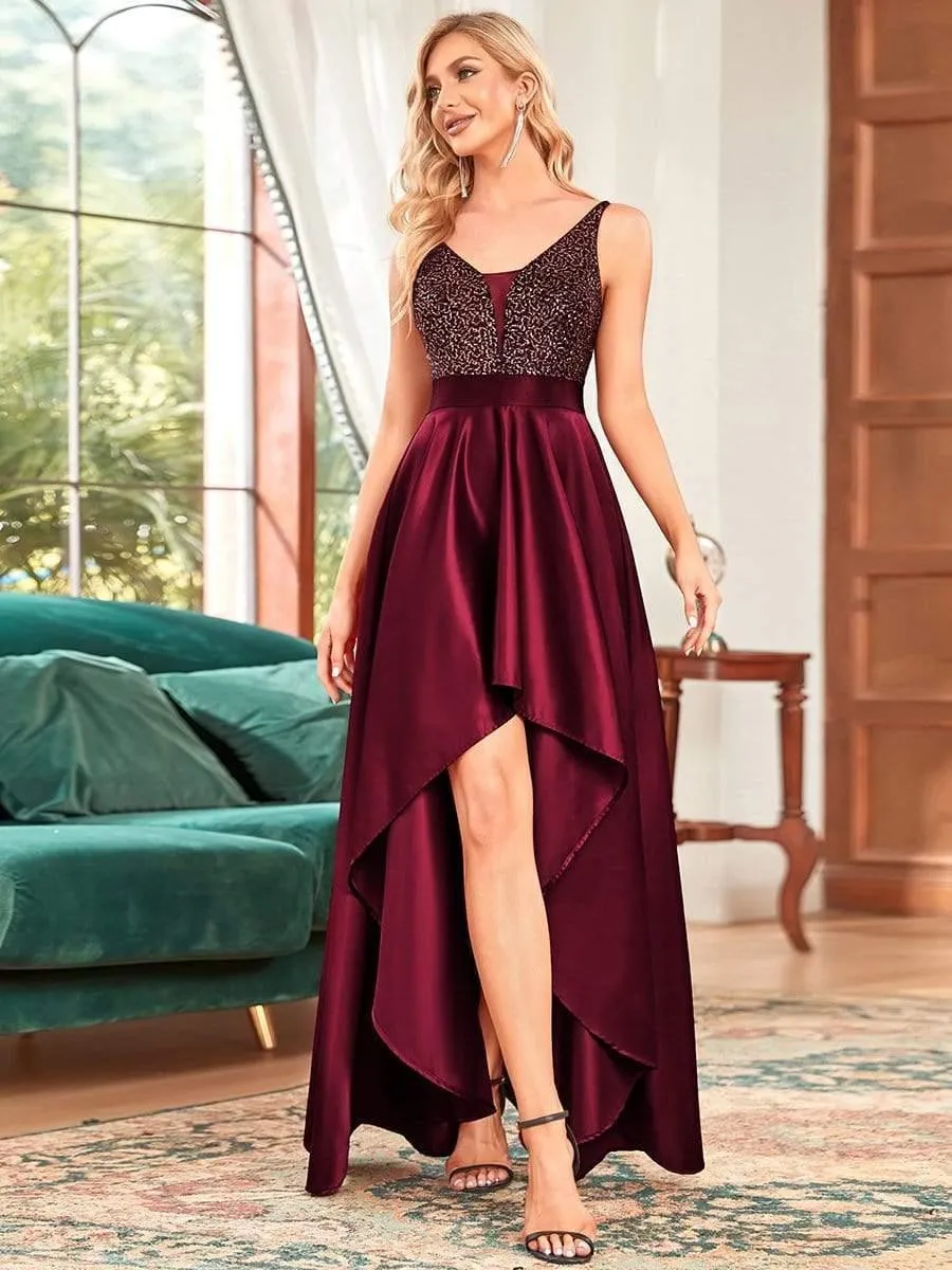 Janis | Sparkly Bodice High Low Prom Dresses for Women