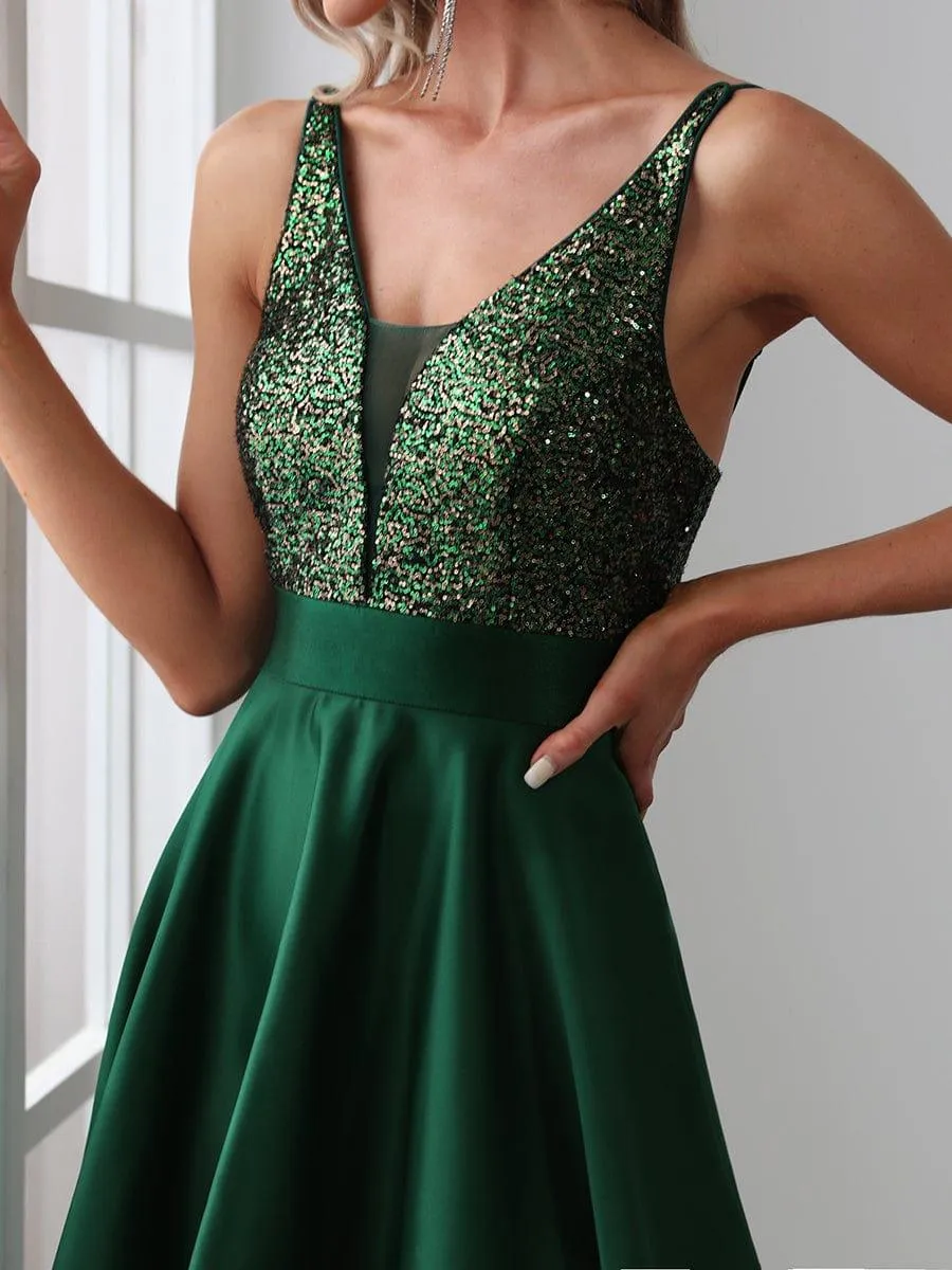 Janis | Sparkly Bodice High Low Prom Dresses for Women