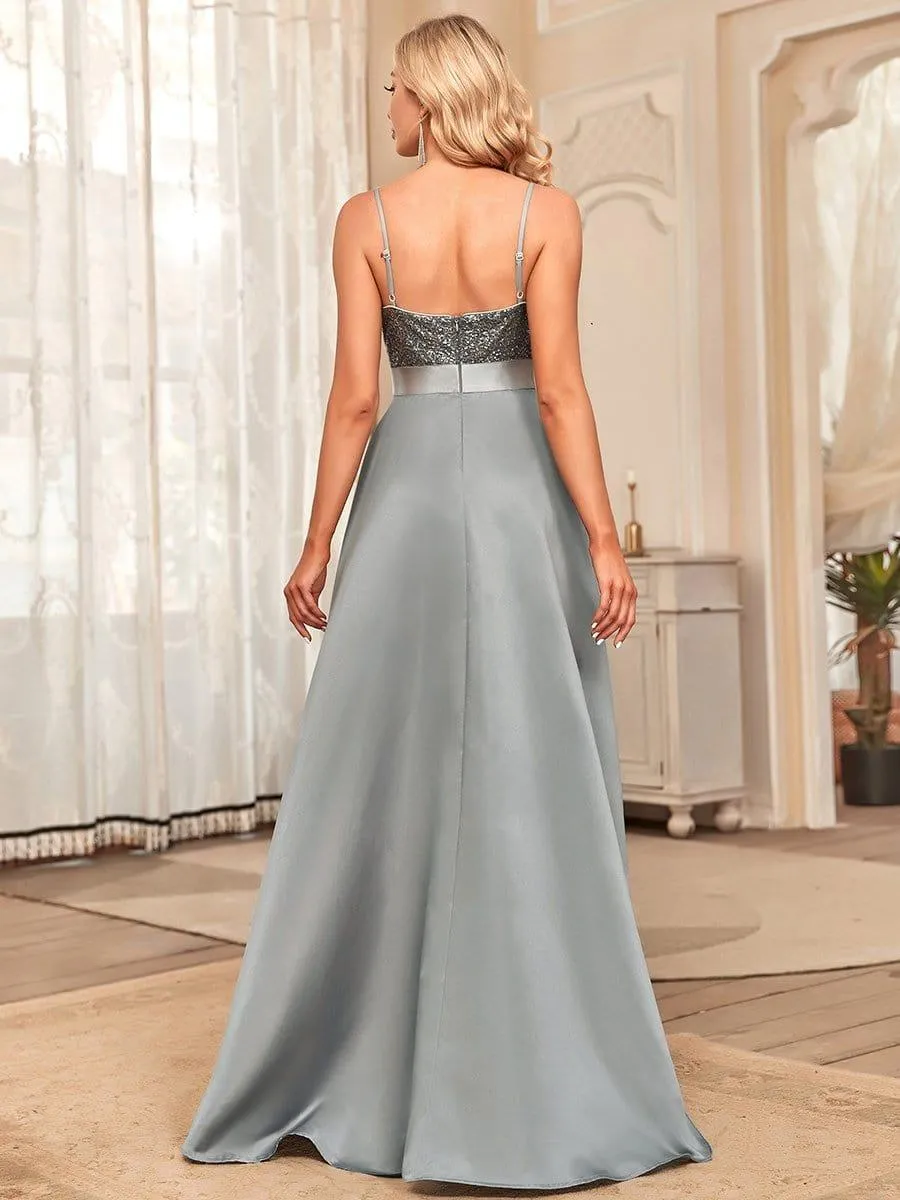 Janis | Sparkly Bodice High Low Prom Dresses for Women