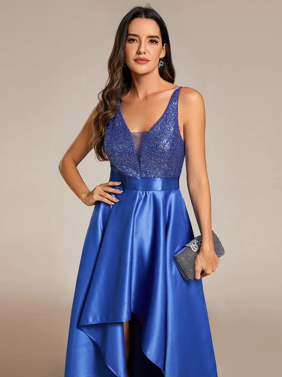 Janis | Sparkly Bodice High Low Prom Dresses for Women