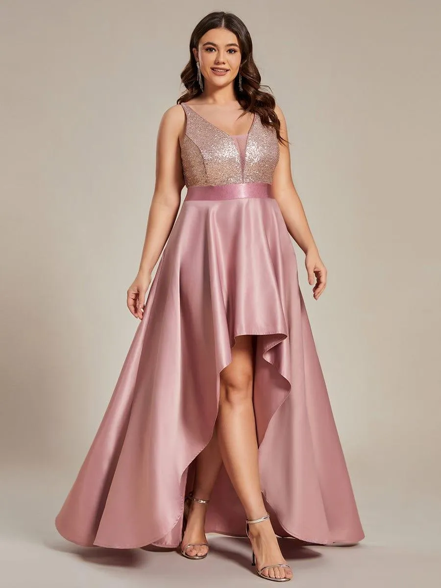 Janis | Sparkly Bodice High Low Prom Dresses for Women