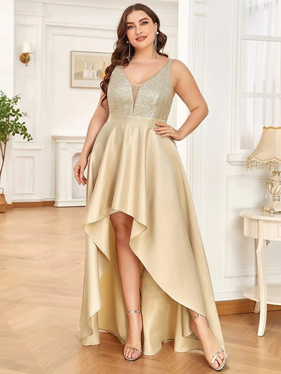 Janis | Sparkly Bodice High Low Prom Dresses for Women