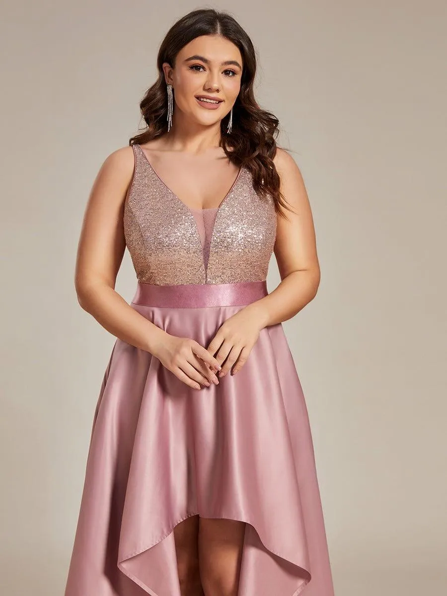 Janis | Sparkly Bodice High Low Prom Dresses for Women