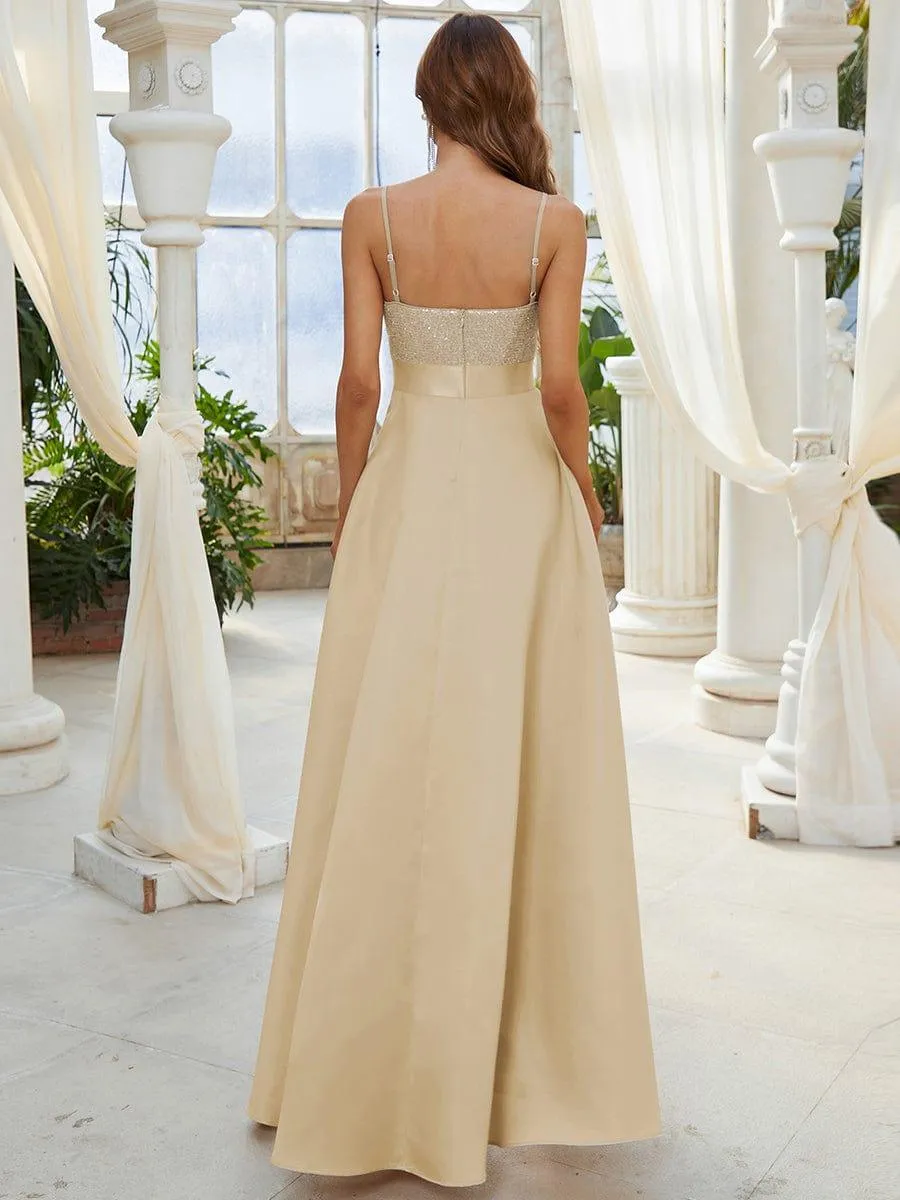 Janis | Sparkly Bodice High Low Prom Dresses for Women