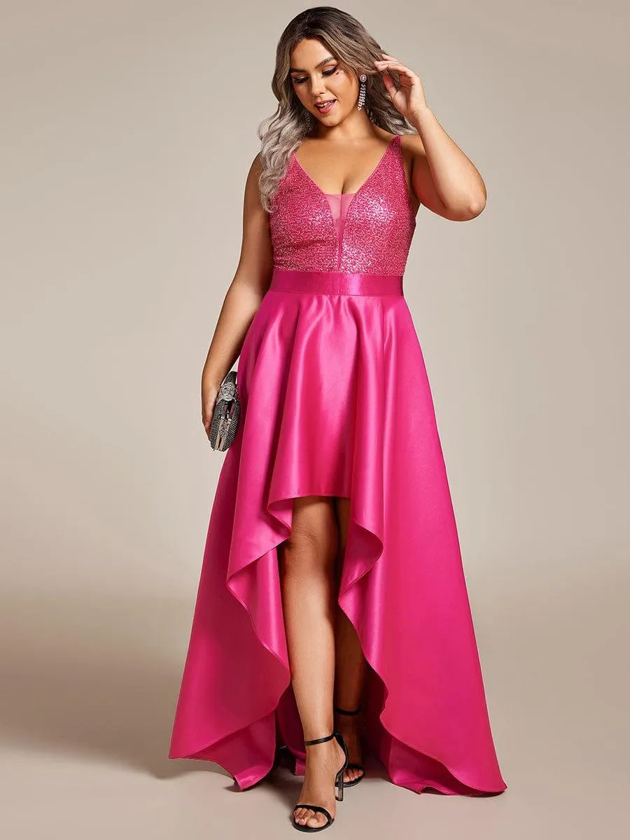 Janis | Sparkly Bodice High Low Prom Dresses for Women