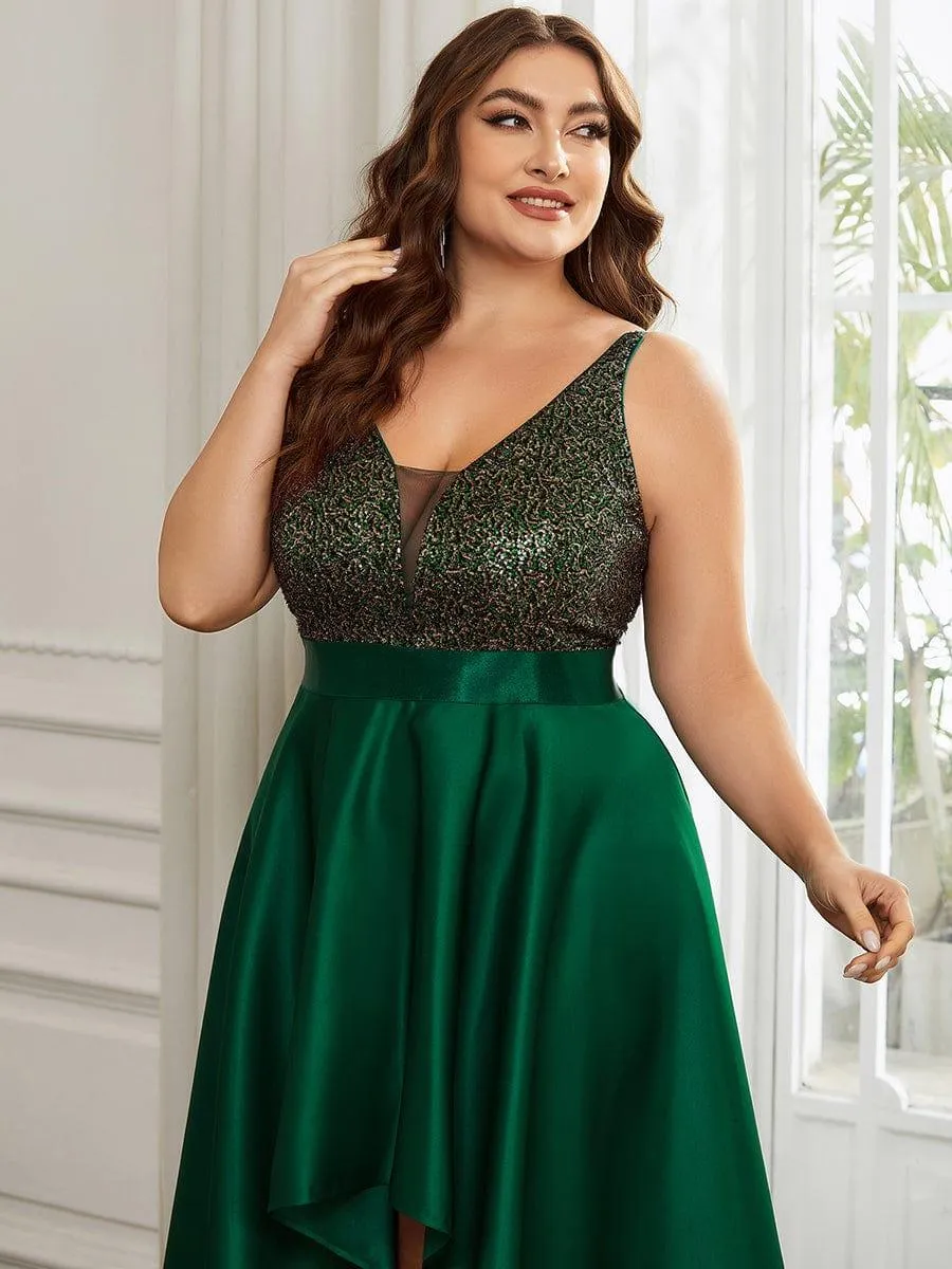 Janis | Sparkly Bodice High Low Prom Dresses for Women