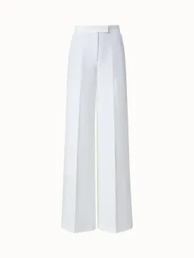 Linen Crêpe Wide Leg Pants