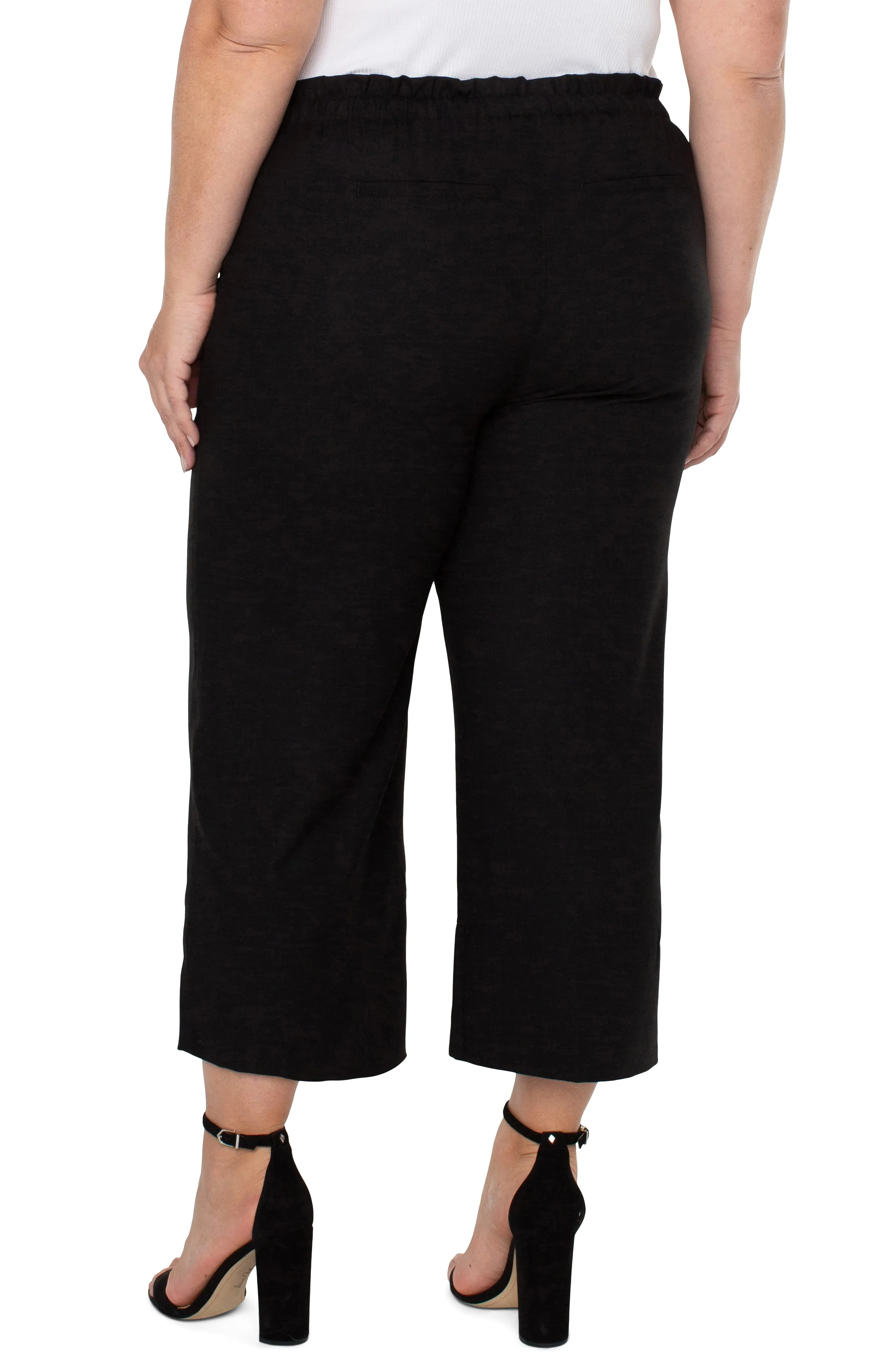 Liverpool Pull on Tie Waist Wide Leg (Black)