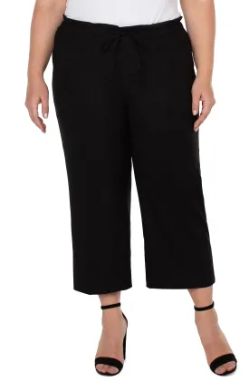 Liverpool Pull on Tie Waist Wide Leg (Black)