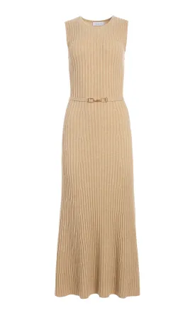 Meier Knit Dress in Hay Merino Wool Cashmere