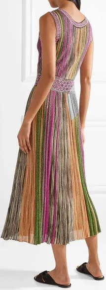 Metallic Knitted Midi Dress
