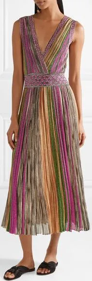 Metallic Knitted Midi Dress