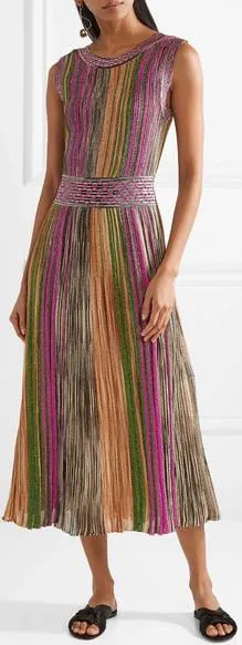 Metallic Knitted Midi Dress