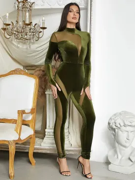 Mya Sheer Velvet Jumpsuit