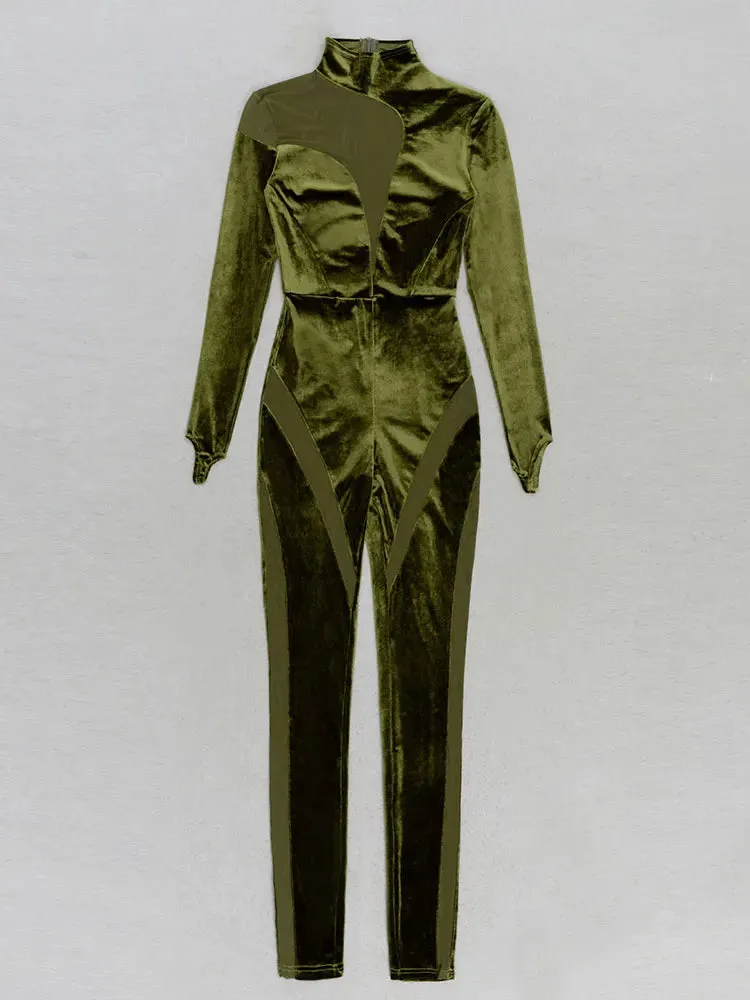 Mya Sheer Velvet Jumpsuit