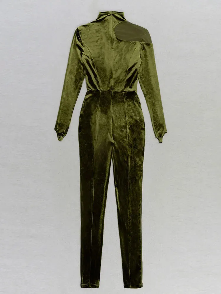 Mya Sheer Velvet Jumpsuit