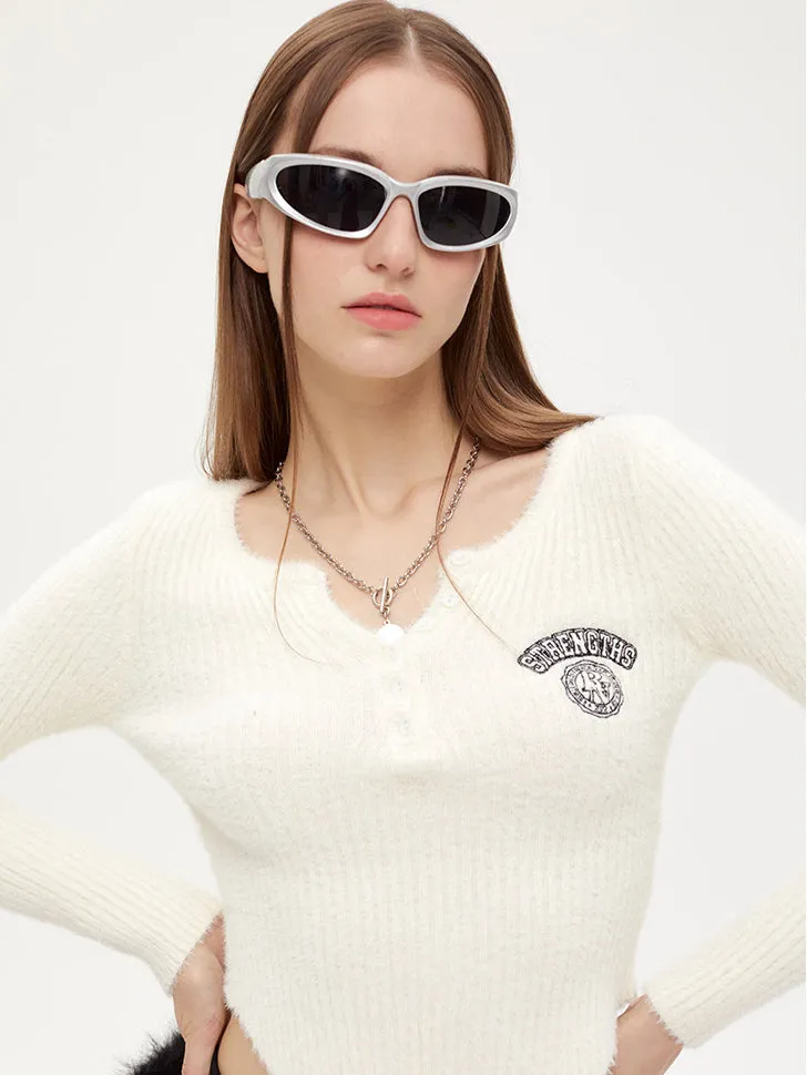 Nvuvu Slim Ribbing Casual Knit Sweaters