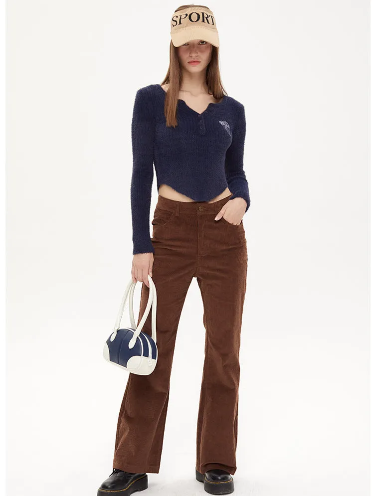 Nvuvu Slim Ribbing Casual Knit Sweaters