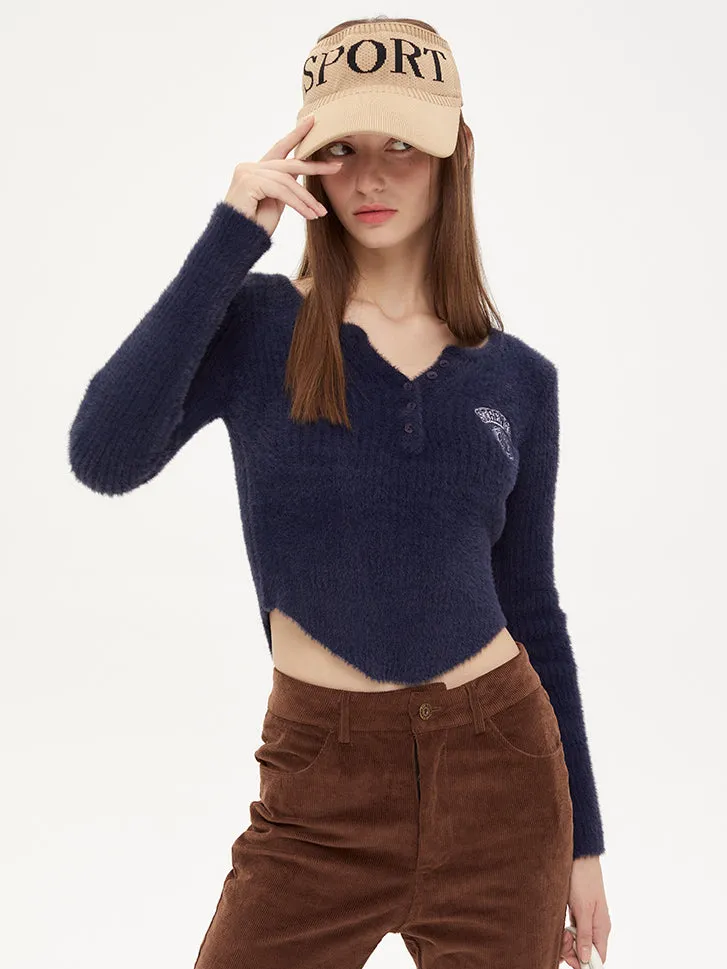 Nvuvu Slim Ribbing Casual Knit Sweaters