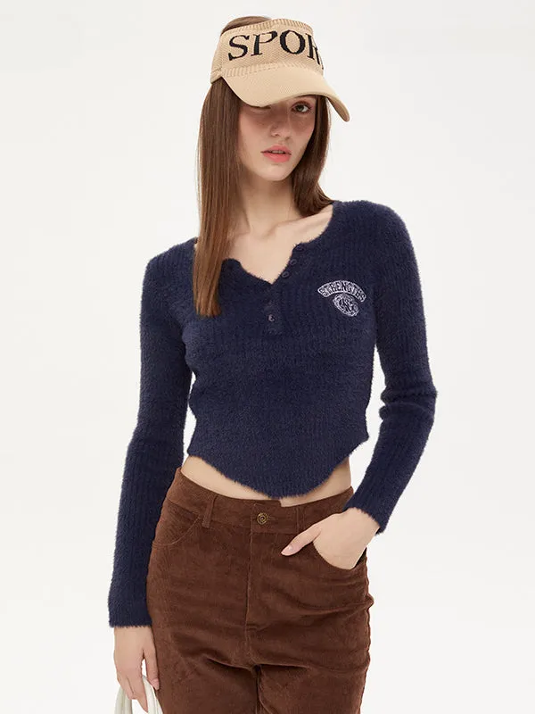 Nvuvu Slim Ribbing Casual Knit Sweaters