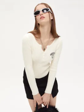 Nvuvu Slim Ribbing Casual Knit Sweaters