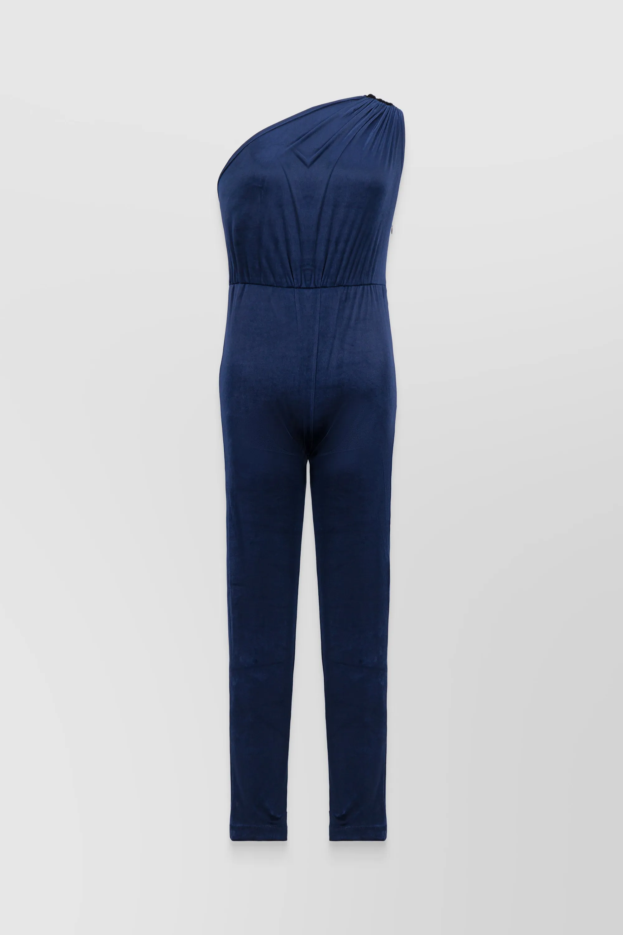 One shoulder bodycon velvet catsuit