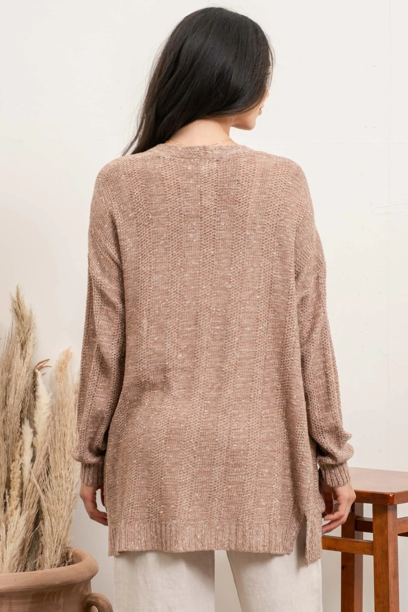 PLUS COZY POCKET KNIT CARDIGAN