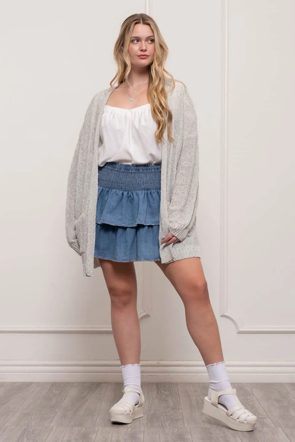 PLUS COZY POCKET KNIT CARDIGAN