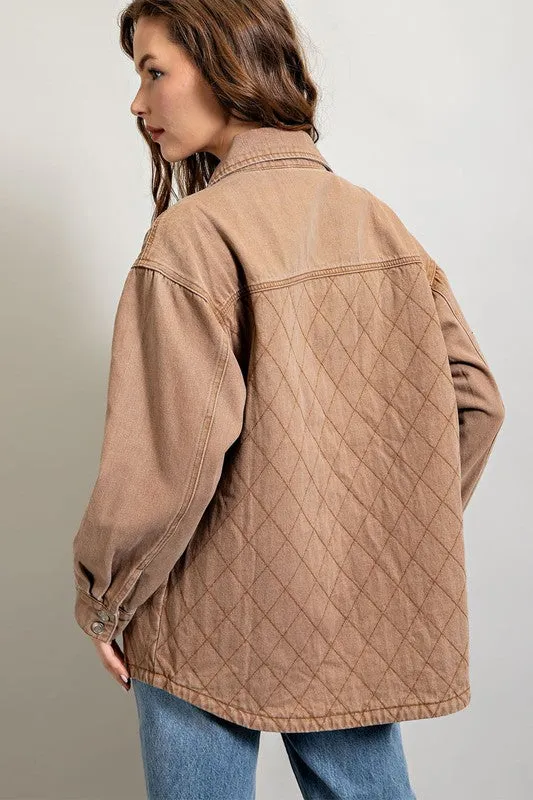 Quilted Button Down Casual Jacket